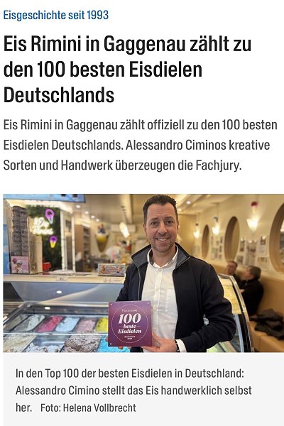 Eis Rimini unter den 100 besten Eisdielen